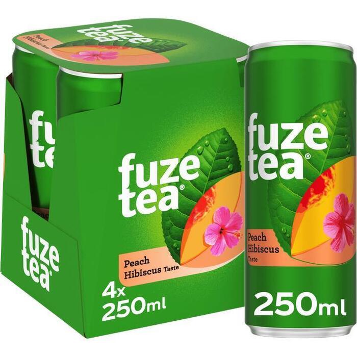Fuze Tea Infused Iced Tea Black Tea Peach Hibiscus 4 x 250 ml (4 × 250ml)