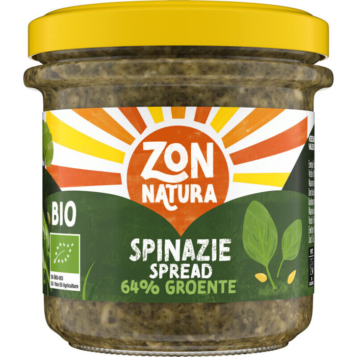 Zonnatura Groentespread Spinazie Pijnboompit 135g (135g)