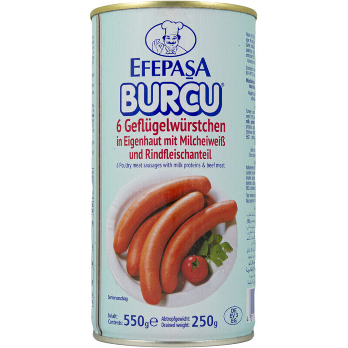 Efepasa Burcu Kippenvleesworsten met Melkeiwitten 6 Stuks 550g (550g)