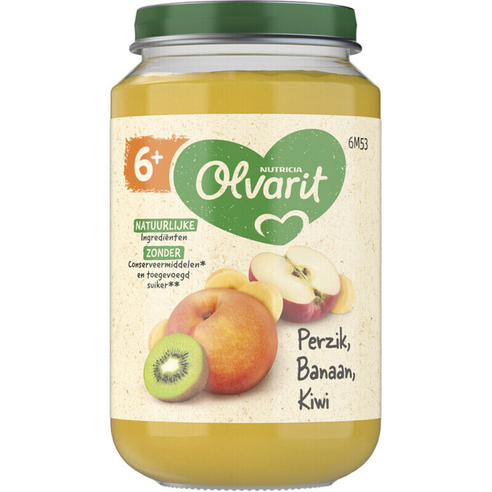 Perzik en banaan kiwi 6 mnd (Pot, 200g)