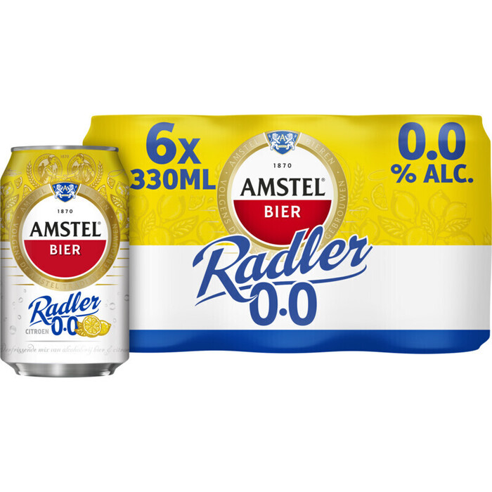 Amstel Radler 0.0 Bier Citroen Blik 33 cl (blik, 6 × 33cl)