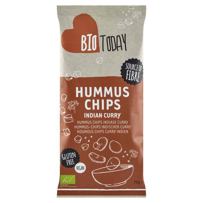 BioToday Hummus chips Indian curry (75g)