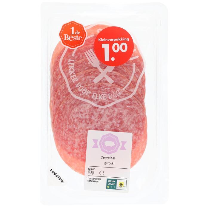 1 de Beste Cervelaat gerookt (62g)