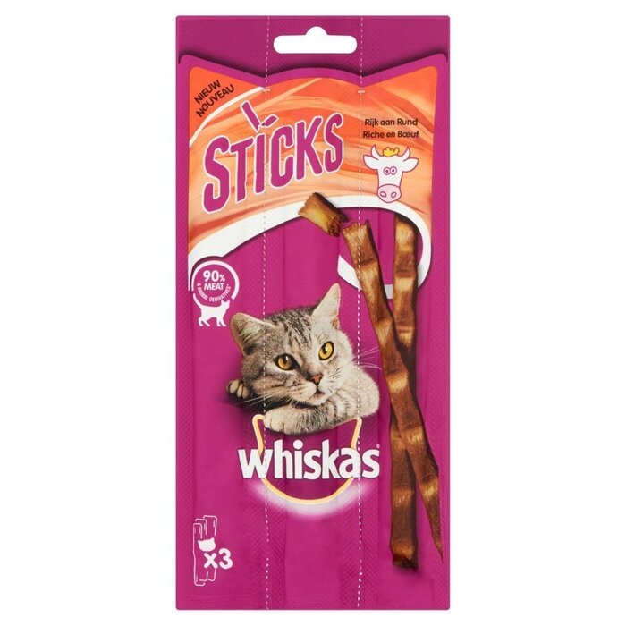 Whiskas Kattensnacks rund 3 sticks (Set, 18g)