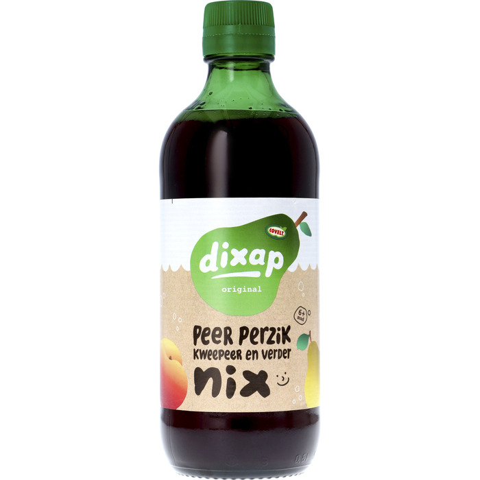 Dixap peer, kweepeer en perzik (glazen fles, 0.5L)