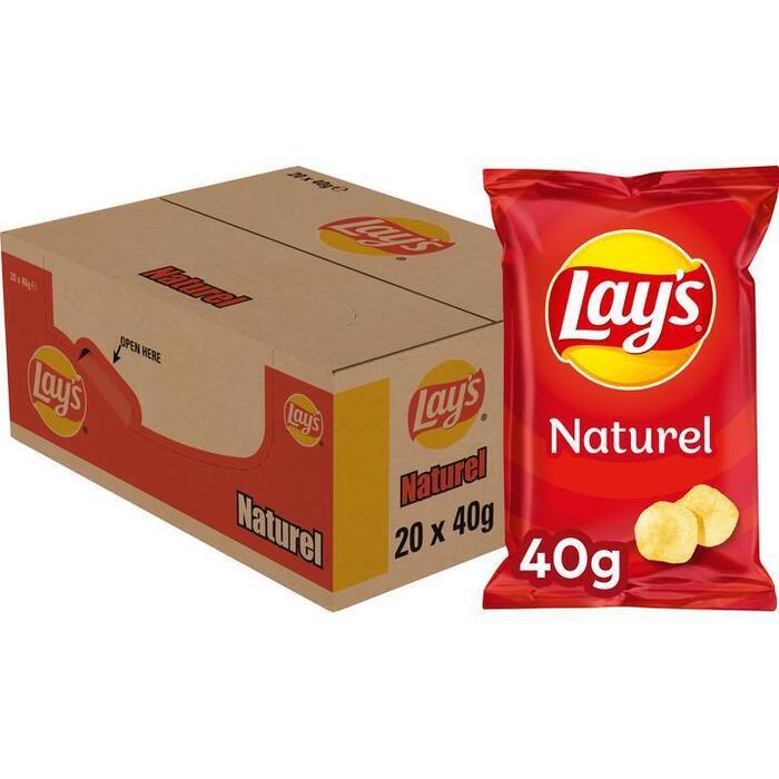 Lays chips naturel uitdeelzakjes (20 × 40g)
