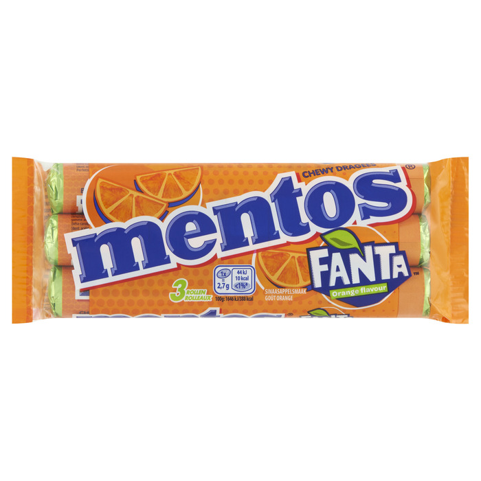 mentos Chewy Dragees Sinaasappelsmaak Fanta 3 x 37,5 g (37.5g)