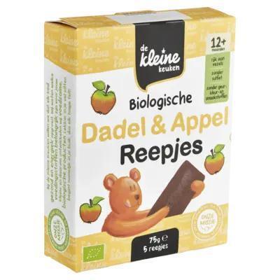 De Kleine Keuken Fruitreepjes van dadel en appel 12+ bio (Doos, 75g)