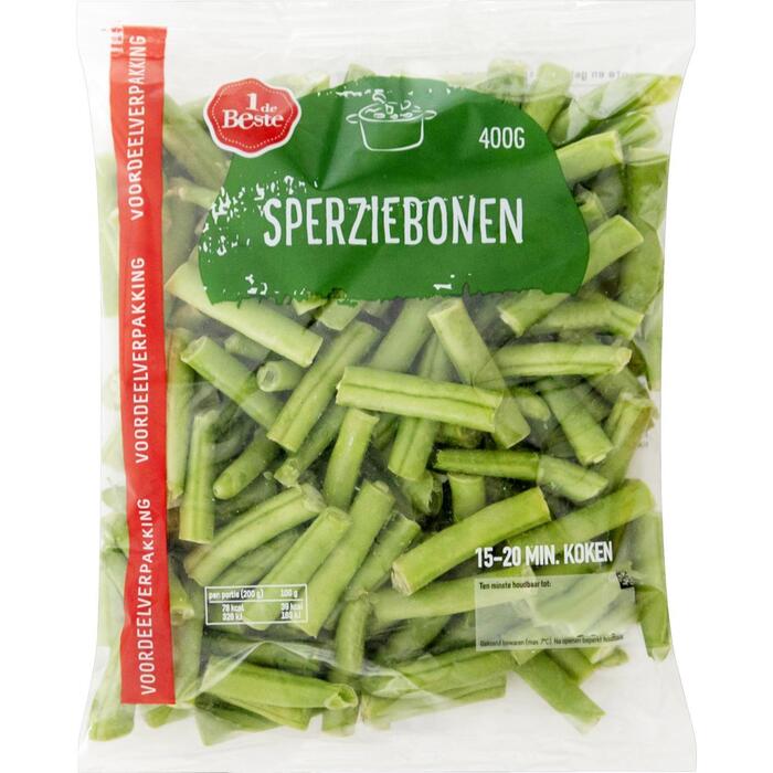 1 de Beste Sperziebonen gebroken voordeel verpakking (400g)