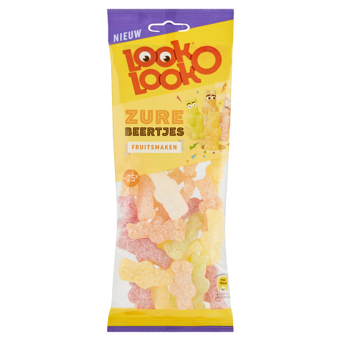 Look-O-Look Zure Beertjes Fruitsmaken 135 g (Zak, 25 × 5.4g)