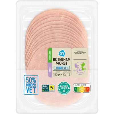 AH Boterhamworst minder vet (150g)