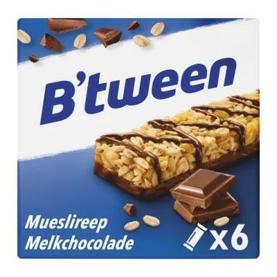 Hero B'tween mueslireep melkchocolade (6 × 25g)