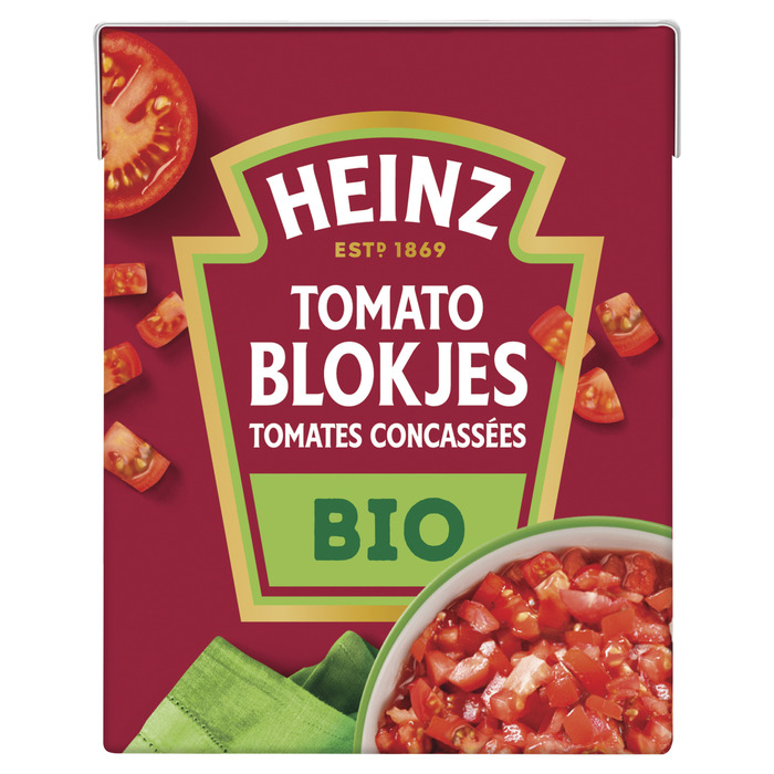 Heinz Tomaten Blokjes Naturel Biologisch 390g (Pak, 390g)