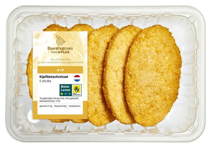 PLUS Boerentrots Kipschnitzel 5st. (5 × 100g)
