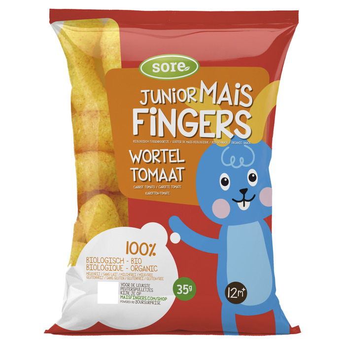 Sore Junior Mais Fingers Wortel Tomaat 12+ Maanden 35 g (35g)