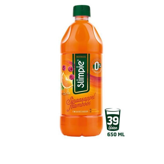 Slimpie Sinaasappel Framboos Siroop 650 ml (Fles, 0.65L)
