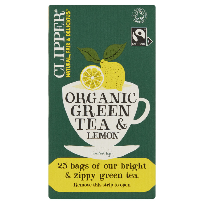 Clipper Lemon Organic Green Tea 25 Stuks 50 g (25 × 2g)