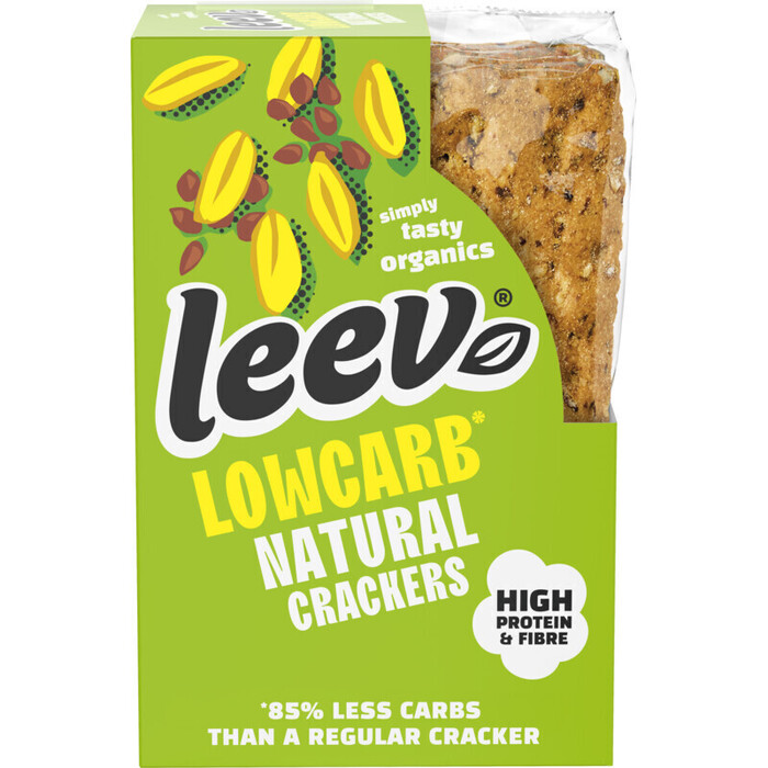 Leev Organic Qrackers Linseed 80 g (Doos, 80g)