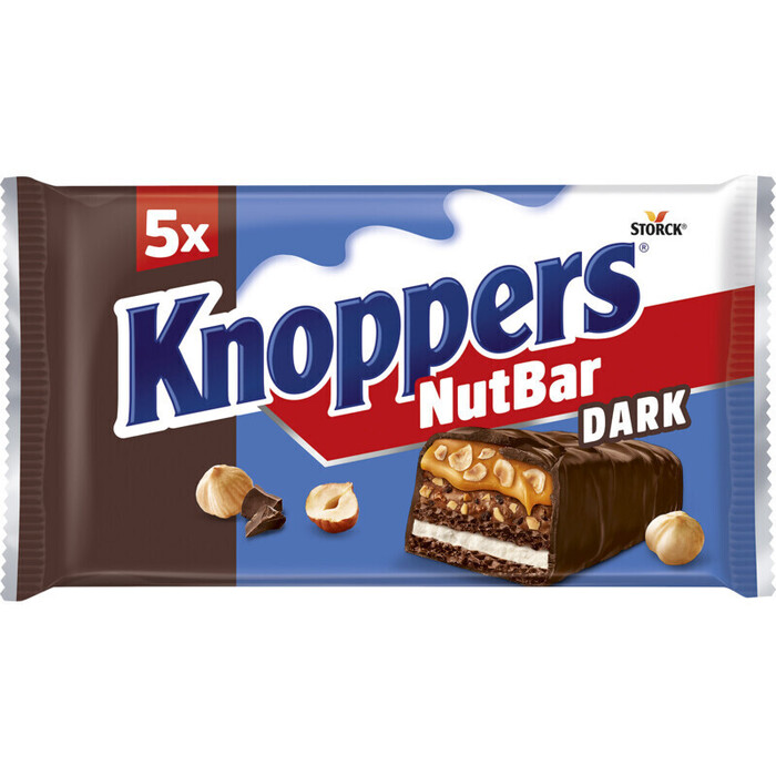 Knoppers Nutbar dark 5-pack (200g)