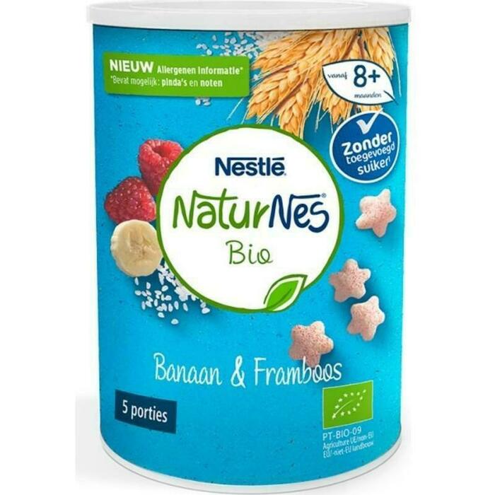 NaturNes Bio nutripops banaan framboos (35g)