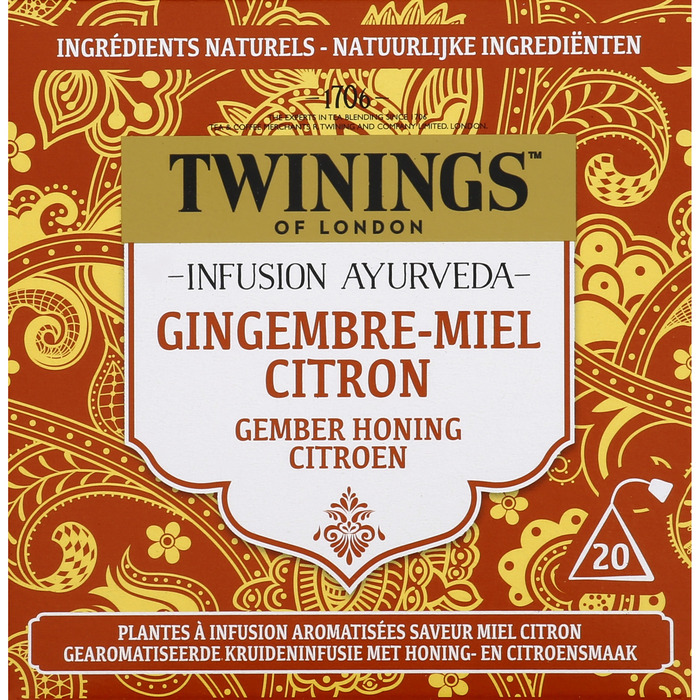 Twinings Infusion Ayurveda Gember Honing Citroen 20 Builtjes 32 g (32g)
