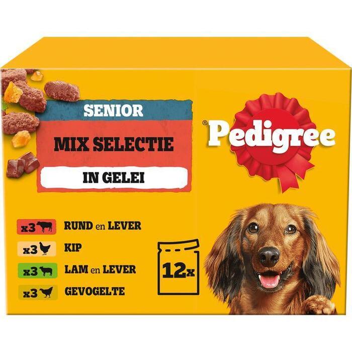 Pedigree Senior maaltijdzakjes in gelei multipack (Doos, 12 × 100g)