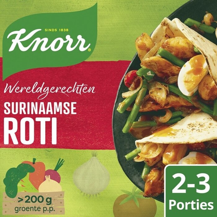 Knorr Wereldgerechten Maaltijdpakket Surinaamse Roti 230 g (Doos, 230g)