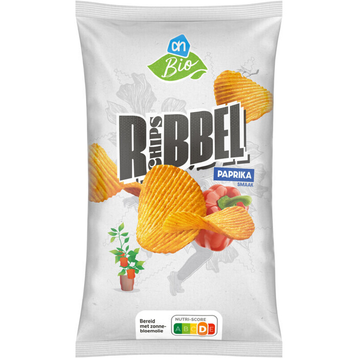 AH Biologisch Ribbelchips paprika smaak (125g)