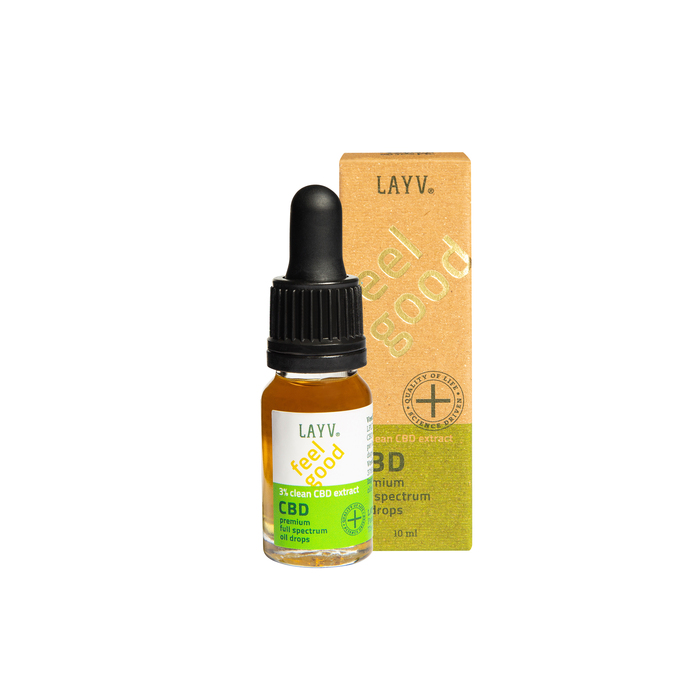 LAYV 3% 300mg> Full Spectrum CBD Extract Uit Gecertificeerd Biologische en Schone Vezelhennep + MCT Olie in 10ML Pipetfles

LAYV wordt grondig getest op verontreinigingen en onzuiverheden. (10ml)