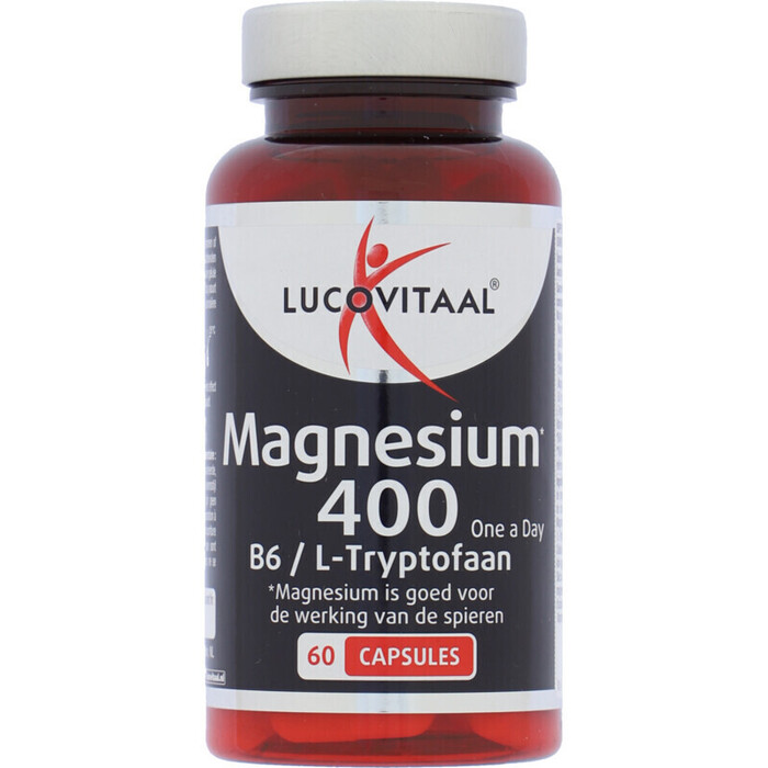 Lucovitaal Magnesium 400 B6/L-Tryptofaan capsules 60 stuk pot (60 × 0.92g)