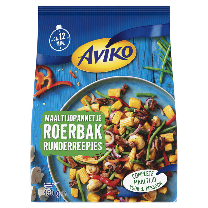 Aviko Maaltijdpannetje roerbak runderreepjes (Zak, 450g)