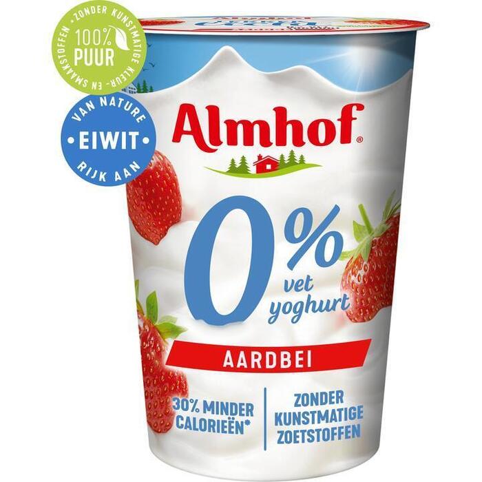 Almhof 0% Vet Yoghurt Aardbei 500g (500g)