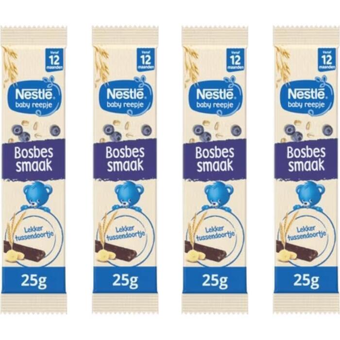 Nestlé Baby Reepje Bosbes Smaak vanaf 12 Maanden 4 x 25g