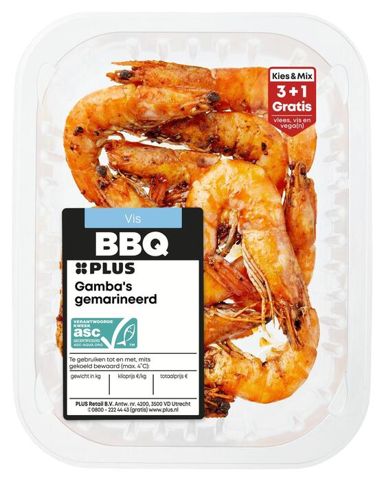 PLUS BBQ Gamba's gemarineerd