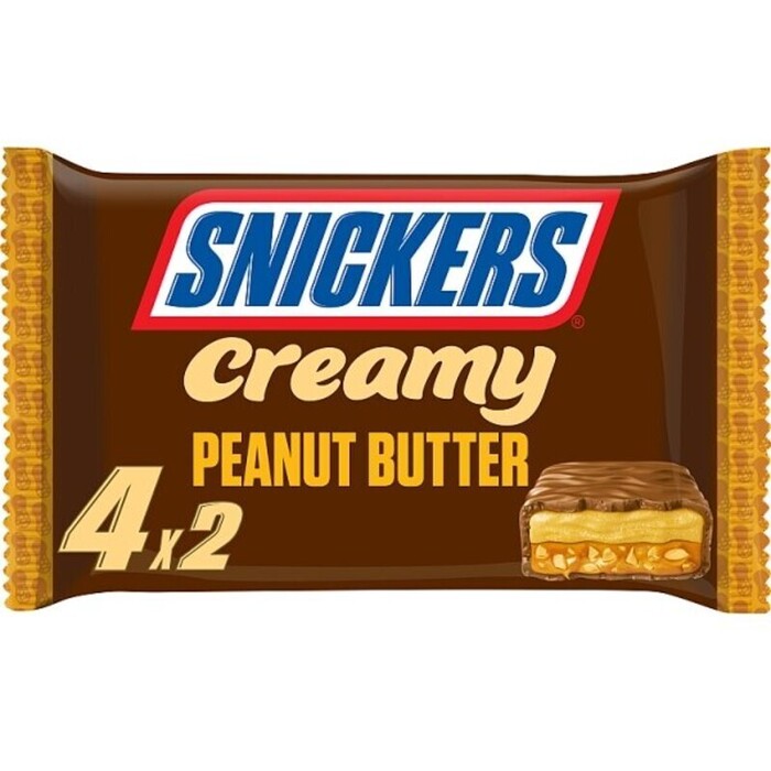 Snickers Creamy Peanut Butter Chocolade 4 repen (8 × 18.2g)