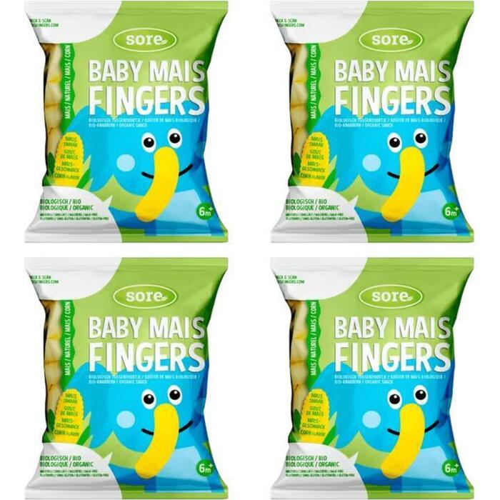 Sore Baby Mais Fingers Naturel 6+ Maanden 4 x 35g