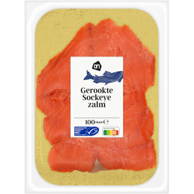 AH Gerookte sockeye zalmfilet (100g)