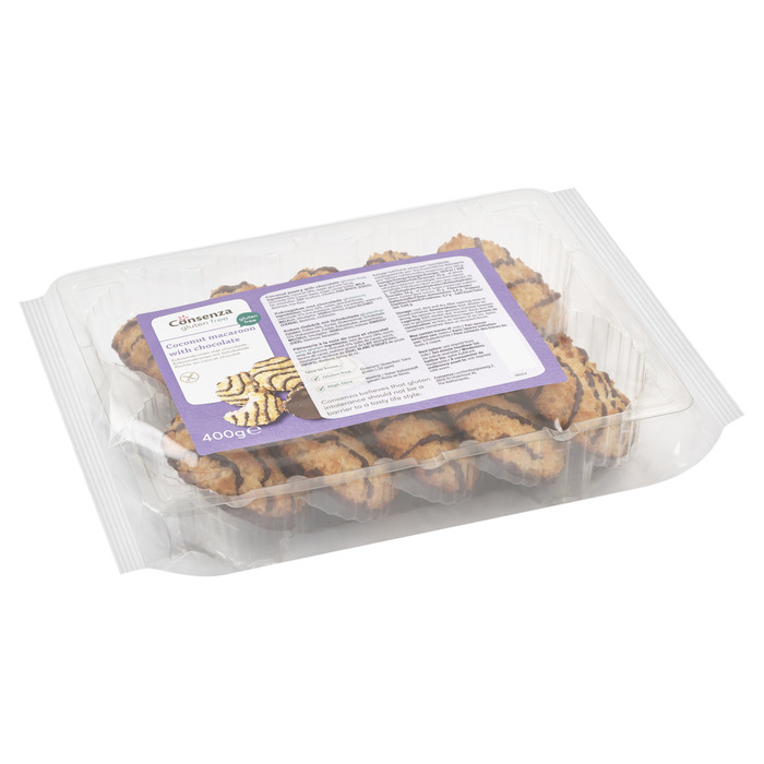 Consenza Kokosmacronen met chocola (400g)