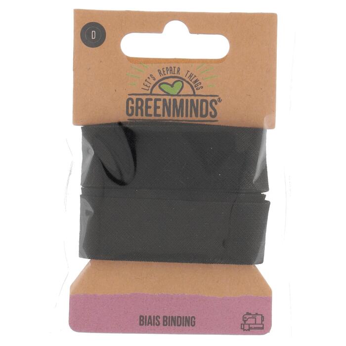 Greenminds Biais band zwart 18mm 2m