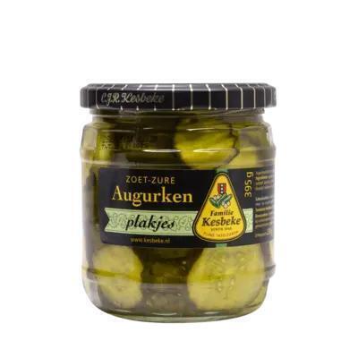 Kesbeke Augurken plakjes zoetzuur (395g)