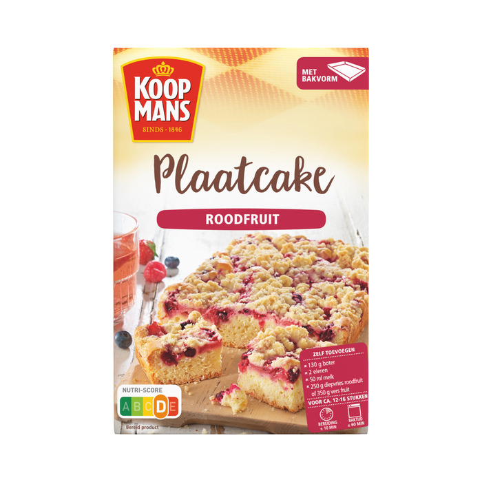 Koopmans Plaatcake Roodfruit 450 g (12 × 37.5g)