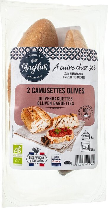 Pain de camusettes met olijven (zak, 2 stuks) (400g)