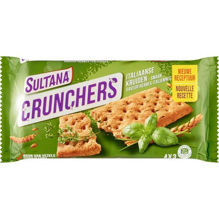 Sultana Crunchers Italiaanse Kruiden Smaak 4 x 3 Stuks 140 g (140g)