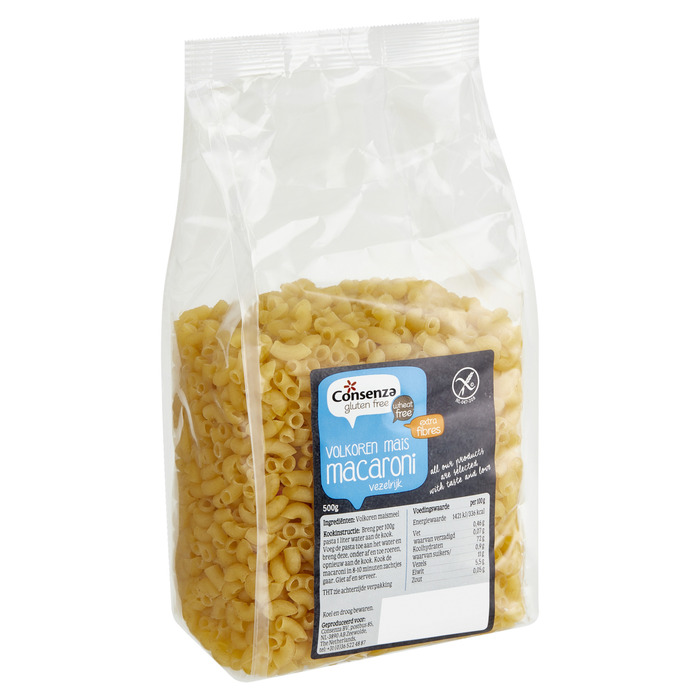 Consenza Volkoren maïs macaroni (500g)