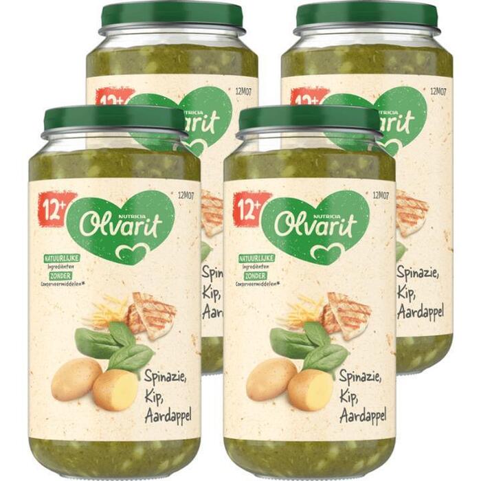 Olvarit 12+ Maanden Spinazie Kip Aardappel 4 x 250g