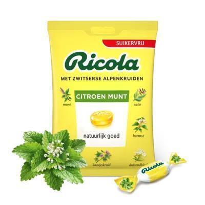 Ricola Citroen munt suikervrij (75g)