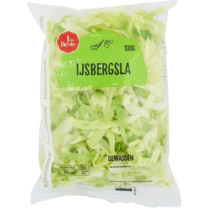 1 de Beste Ijsbergsla naturel kleinverpakking (100g)