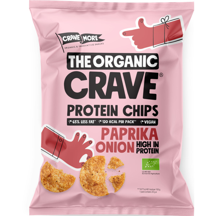 The Organic Crave Paprika & onion protein chips (30g)