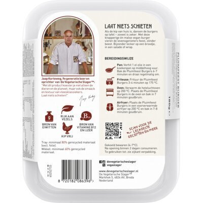 Vegetarische Slager Pluimfeestburger (Bakje, 180g)