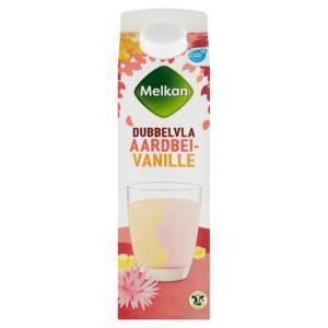 Melkan Vanille aardbei dubbelvla (1L)